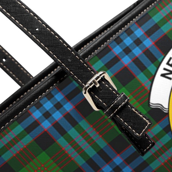 Newlands Tartan Crest Leather Tote Bag Supply - Image 5