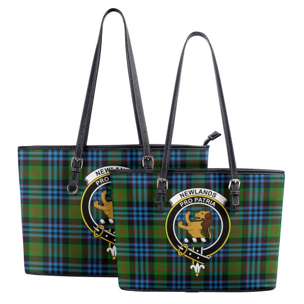 Newlands Tartan Crest Leather Tote Bag Supply - Image 4