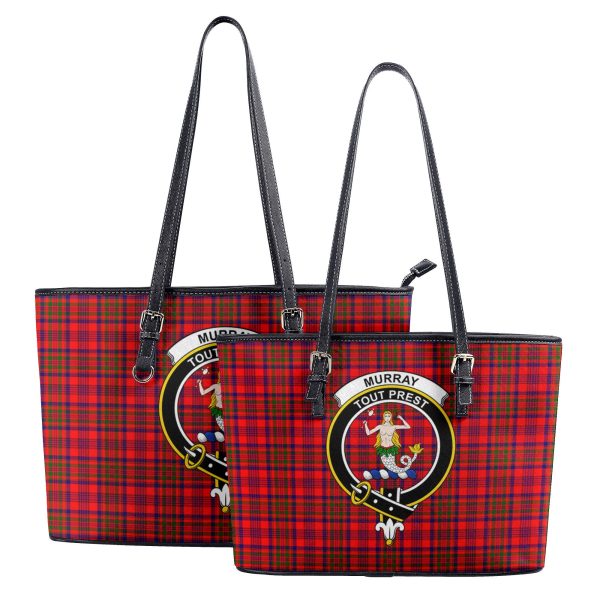 Murray of Tulloch Modern Tartan Crest Leather Tote Bag Online Hot Sale - Image 4