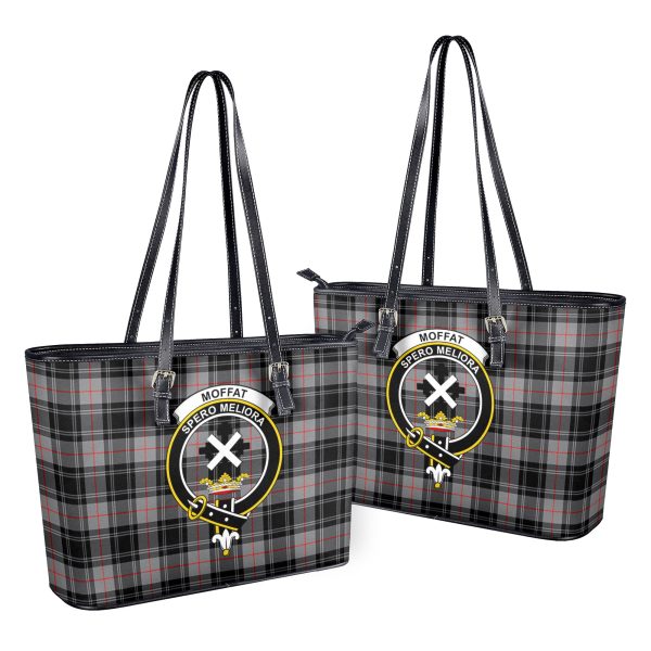 Moffat Modern Tartan Crest Leather Tote Bag For Discount