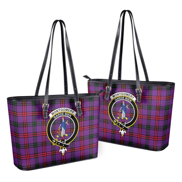 Montgomery Modern Tartan Crest Leather Tote Bag Fashion
