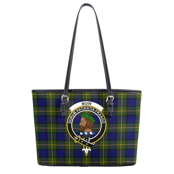 Muir Tartan Crest Leather Tote Bag Hot on Sale - Image 2