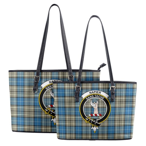 Napier Ancient Tartan Crest Leather Tote Bag Discount - Image 4