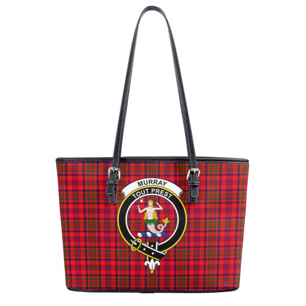 Murray of Tulloch Modern Tartan Crest Leather Tote Bag Online Hot Sale - Image 2