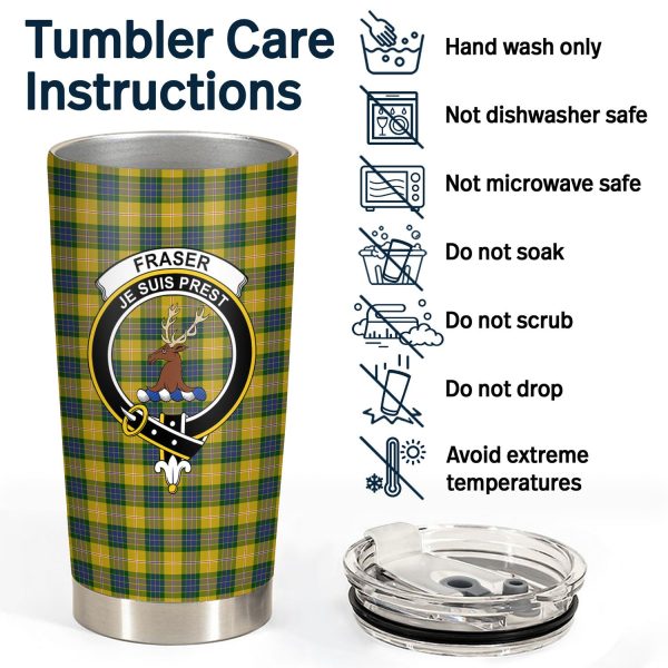 Fraser (of Lovat) Yellow Tartan Crest Tumbler Discount - Image 4