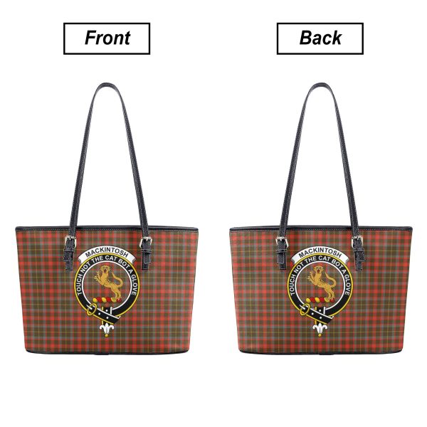 MacKintosh Hunting Weathered Tartan Crest Leather Tote Bag Online Sale - Image 3