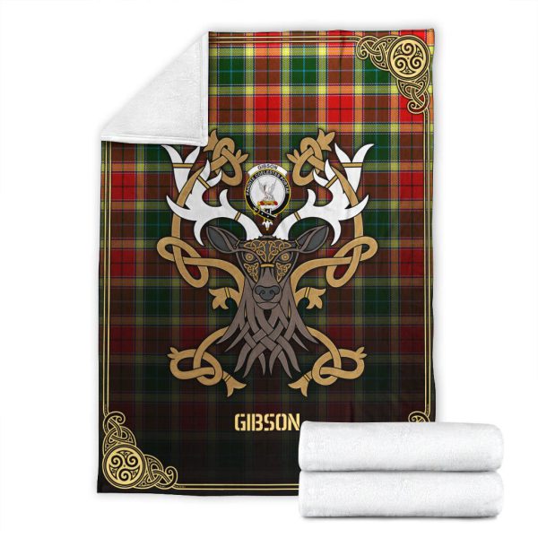 Gibson Tartan Crest Premium Blanket - Celtic Stag style For Discount - Image 4