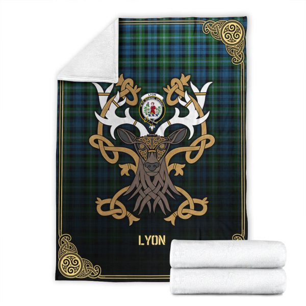 Lyon Tartan Crest Premium Blanket - Celtic Stag style For Cheap - Image 4