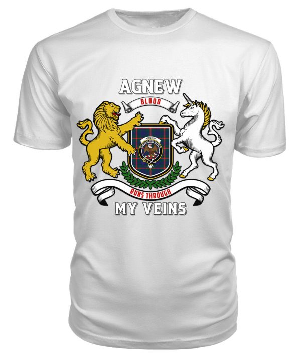 Agnew Modern Tartan Crest 2D T-shirt - Blood Runs Through My Veins Style Online - Image 3