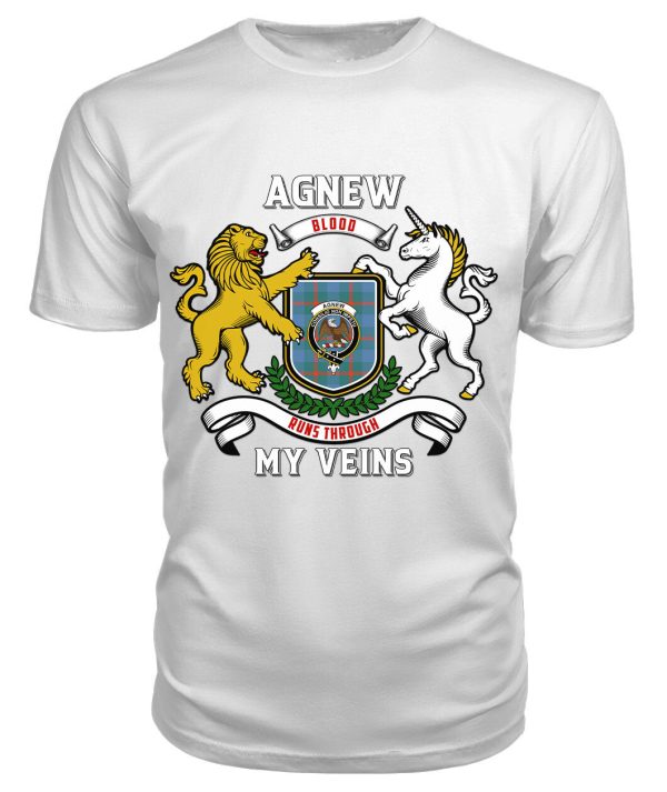Agnew Ancient Tartan Crest 2D T-shirt - Blood Runs Through My Veins Style Online - Image 3