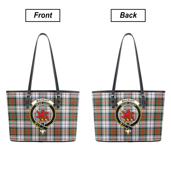 MacDuff Dress Ancient Tartan Crest Leather Tote Bag Hot on Sale - Image 3