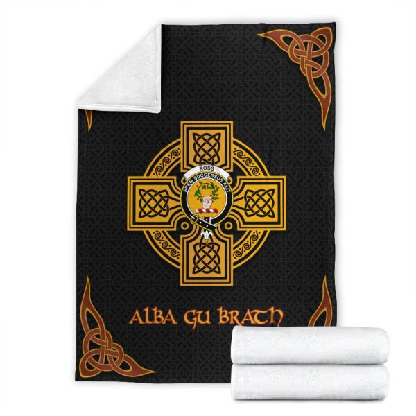 Ross Crest Premium Blanket - Black Celtic Cross Style Discount - Image 4