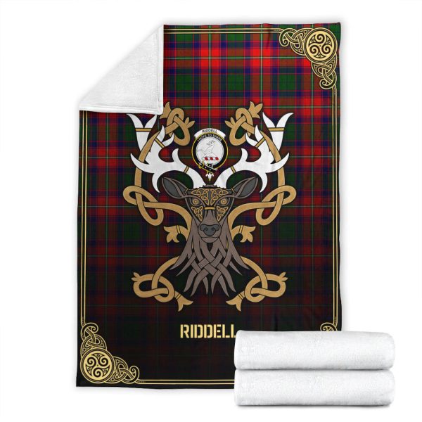 Riddell Tartan Crest Premium Blanket - Celtic Stag style Sale - Image 4