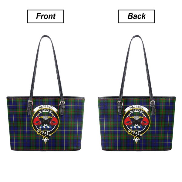 MacLeod of Harris Modern Tartan Crest Leather Tote Bag For Discount - Image 3