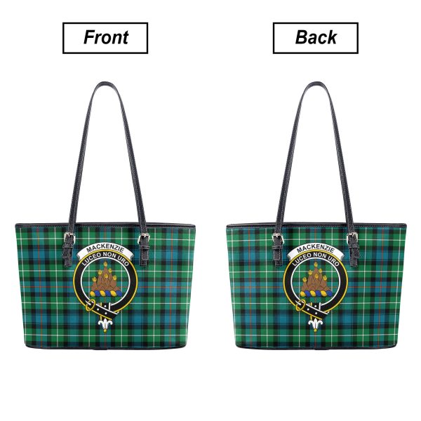 MacKenzie Ancient Tartan Crest Leather Tote Bag Cheap - Image 3