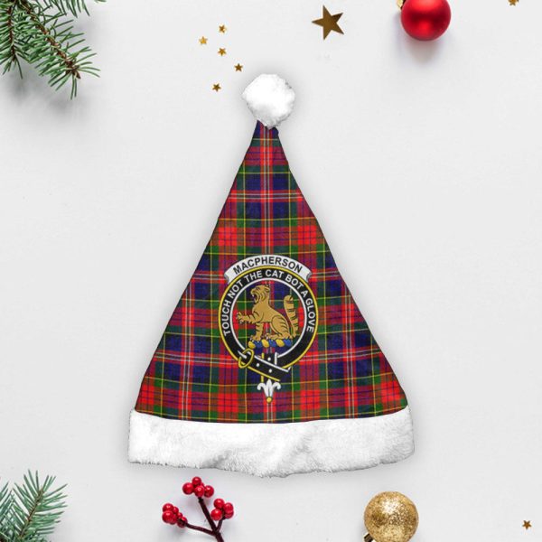 MacPherson Modern Tartan Crest Christmas Hat Online now - Image 3