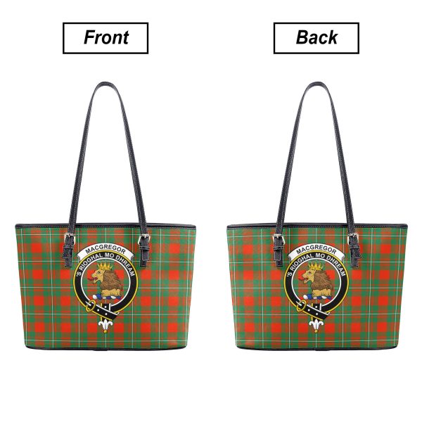 MacGregor Ancient Tartan Crest Leather Tote Bag Fashion - Image 3