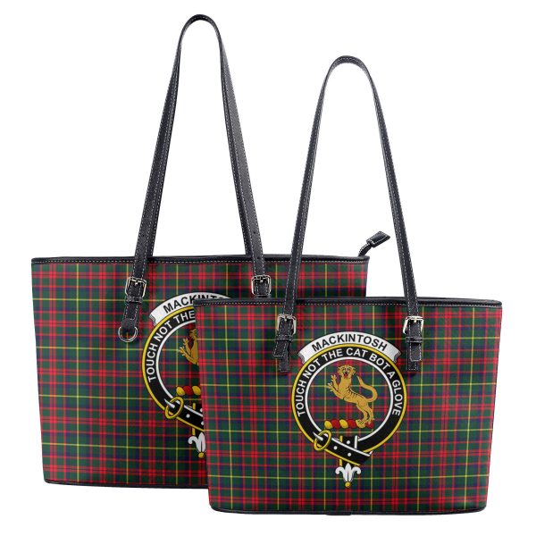 MacKintosh Hunting Modern Tartan Crest Leather Tote Bag For Cheap - Image 4