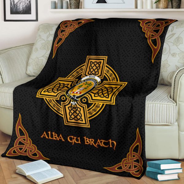 Ross Crest Premium Blanket - Black Celtic Cross Style Discount - Image 2