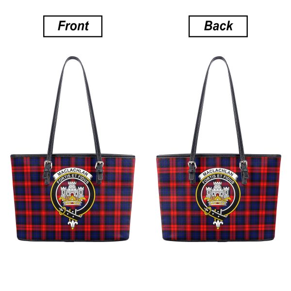 MacLachlan Modern Tartan Crest Leather Tote Bag on Sale - Image 3