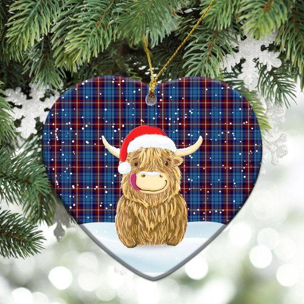 Greer Tartan Christmas Ceramic Ornament - Highland Cows Style For Cheap - Image 5
