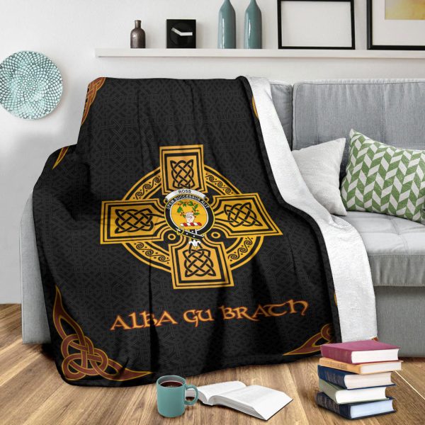 Ross Crest Premium Blanket - Black Celtic Cross Style Discount - Image 3