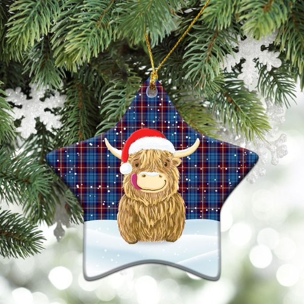 Greer Tartan Christmas Ceramic Ornament - Highland Cows Style For Cheap - Image 4