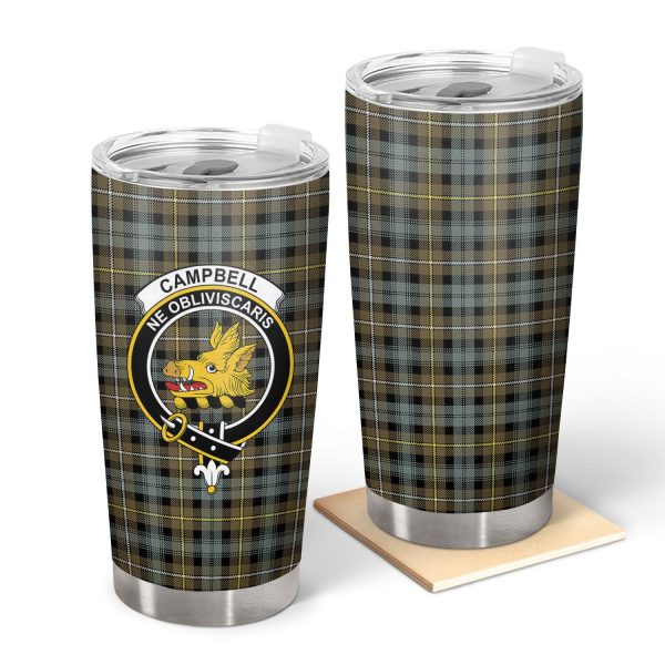 Campbell Argyll Weathered Tartan Crest Tumbler For Sale