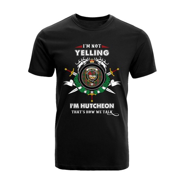 Hutcheon Tartan Crest T-shirt - I m not yelling style Online