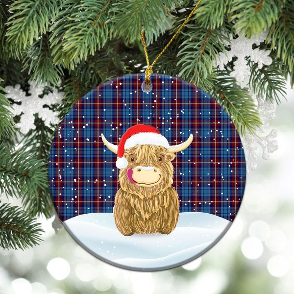 Greer Tartan Christmas Ceramic Ornament - Highland Cows Style For Cheap - Image 2
