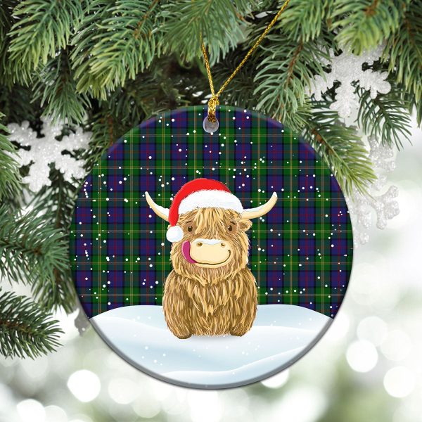 McComb Tartan Christmas Ceramic Ornament - Highland Cows Style on Sale - Image 2