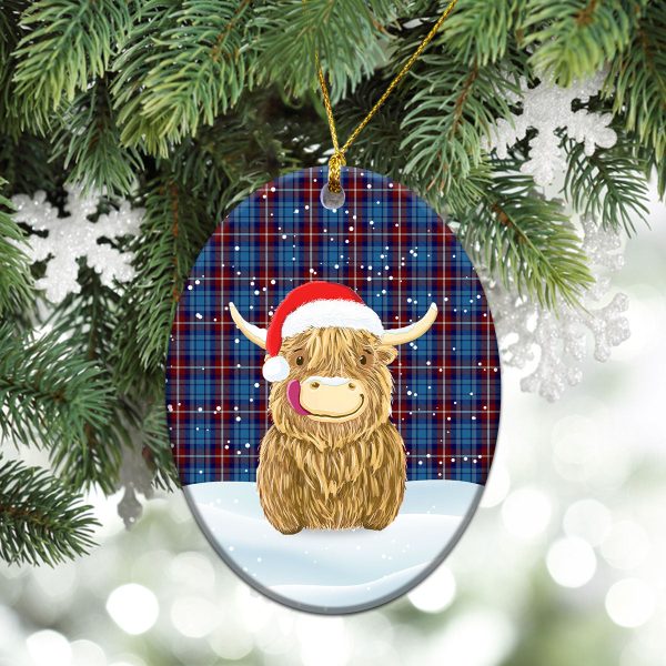 Greer Tartan Christmas Ceramic Ornament - Highland Cows Style For Cheap - Image 3