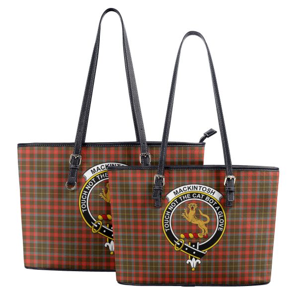 MacKintosh Hunting Weathered Tartan Crest Leather Tote Bag Online Sale - Image 4