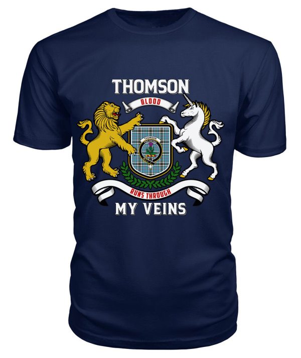 Thomson Blue Tartan Crest 2D T-shirt - Blood Runs Through My Veins Style Online - Image 5