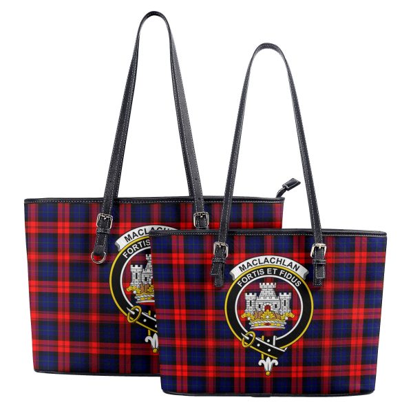 MacLachlan Modern Tartan Crest Leather Tote Bag on Sale - Image 4