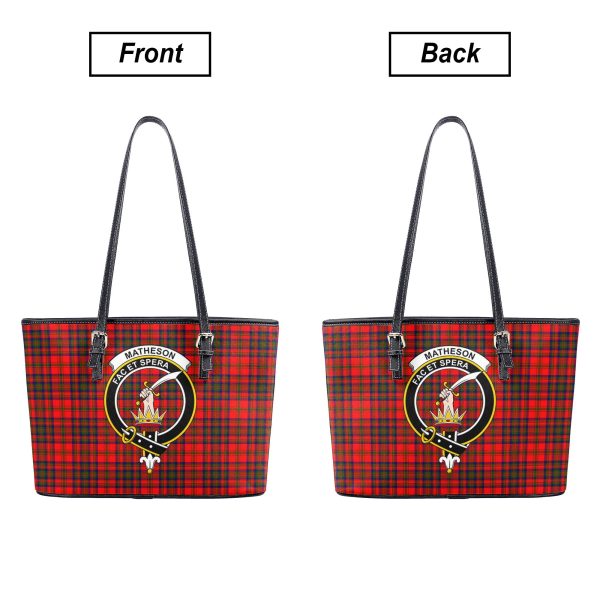 Matheson Modern Tartan Crest Leather Tote Bag Sale - Image 3