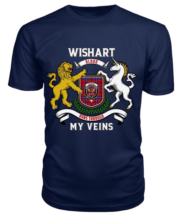 Wishart Dress Tartan Crest 2D T-shirt - Blood Runs Through My Veins Style Cheap - Image 5