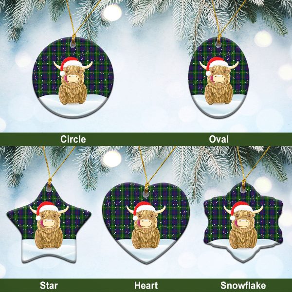 McComb Tartan Christmas Ceramic Ornament - Highland Cows Style on Sale